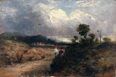 Road scene (oil on canvas)