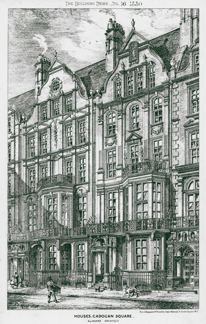 Houses, Cadogan Square (litho)
