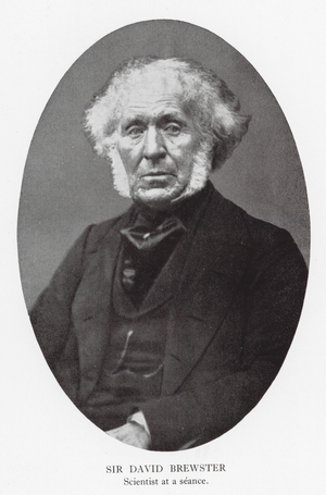 Sir David Brewster, Scientist at a seance (b/w photo)