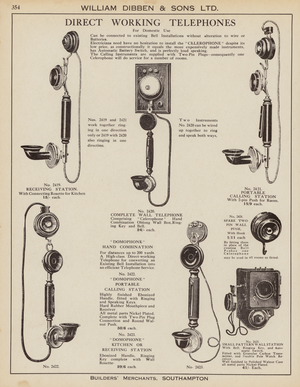 Page from Builders' Merchants and Wholesale Ironmongers catalogue, 1920s (litho)