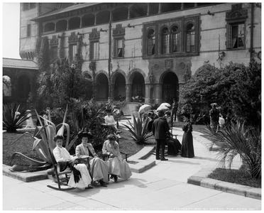 In the court of the Ponce de Leon, St Augustine (b/w photo)