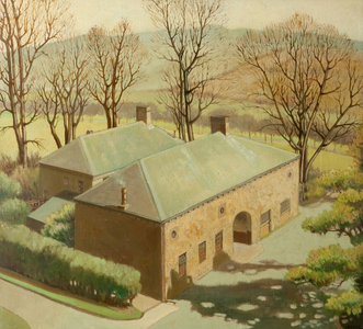 A View of Towneley Stables (oil on canvas)