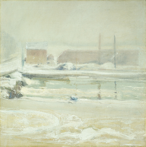 River Scene at Cos Cob,  (oil on canvas)