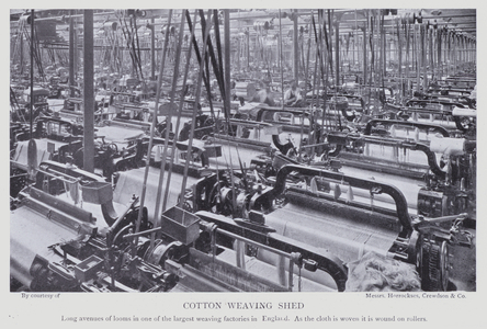 Cotton weaving shed (b/w photo)