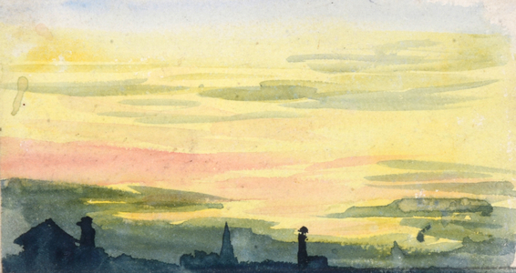 Sunset,  (watercolour)