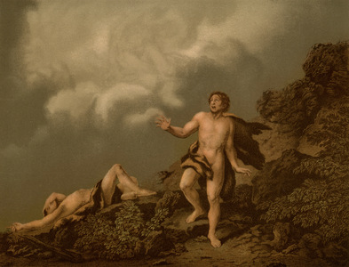 Cain's Fratricide (colour litho)