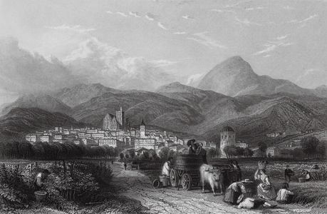Clermont and the Puy-de-Dome (engraving)
