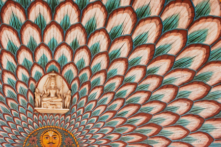 Detail of An Entrance Gate to the Chandra Mahal at the City Palace, Jaipur, Rajasthan, India (photo)
