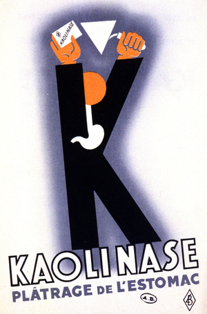 Kaolinase, stomach pain medication, c.1930-40 (illustration)