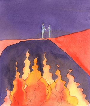 It is a work of mercy to pray and preach so that people who are cruel and thoughtless towards others will repent before they die, 2005 (w/c on paper)