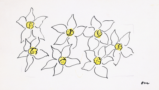 Daffodils, 1944-45 (watercolour, pen, pencil and black ink on paper)