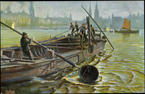 Artist Rave, C., sailors working in the harbour