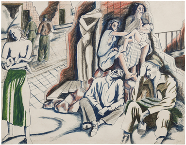 'The Horror of War', 1944 (ink & crayon on paper)
