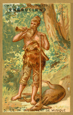 The first musical instrument (chromolitho)