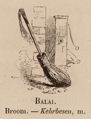 Le Vocabulaire Illustre: Balai; Broom; Kehrbesen (engraving)