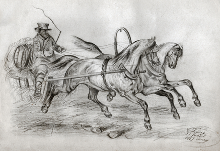 Voiture a cheval. (gravure, 1867)
