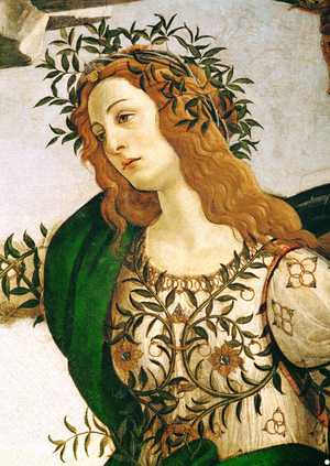 Figure of Minerva, detail from Pallas taming Centaur, circa 1482 (tempera on wood)
