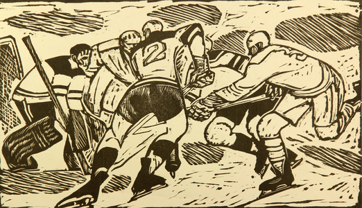 Icehockey, 1970s (linocut)