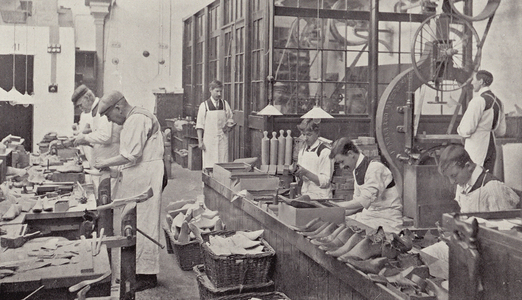Making Lasts (b/w photo)