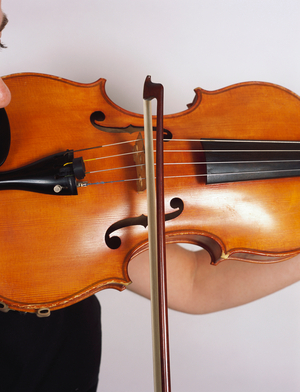 Viola being played ponticello