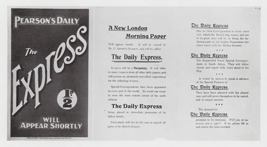 First Prospectuses of the 'Daily Express' in 1900 (litho)