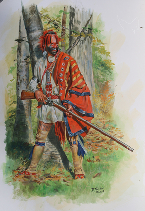 Eastern Woodland warrior, 2023 (watercolour and gouache on paper)
