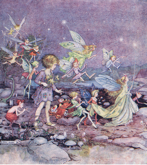 The shadow fairies, from My Magazine, pub.1922 (colour litho)