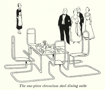 The one-piece chromium steel dining suite (litho)