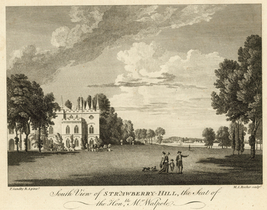 South view of Strawberry Hill, Twickenham, London, the seat of the Honourable Horace Walpole (engraving)
