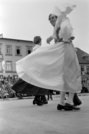 Costumes couple dancing at the Volksfest, Schleswig-Holstein, Germany, 1960s