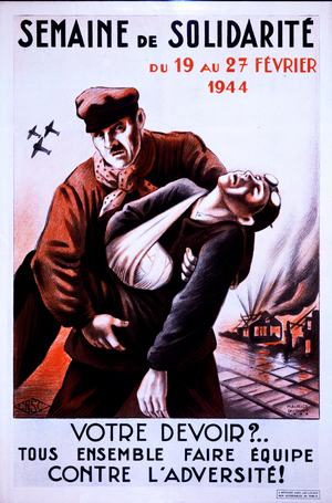 French world war two poster calling for a week of national solidarity 1944