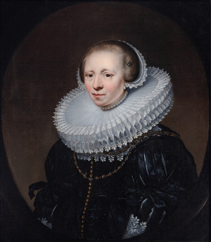 Portrait of a Lady in a Painted Oval, 1630-40 (oil on canvas)