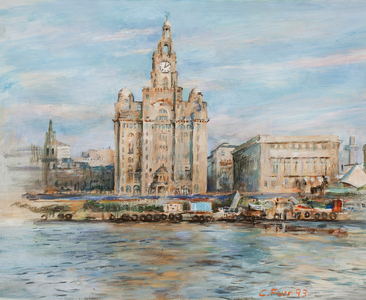 Liverpool Skyline, 1993 (acrylic on paper)