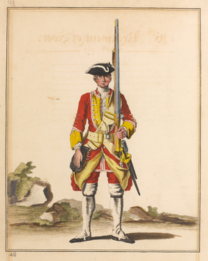 16th Regiment of Foot, 1742 circa (engraving)