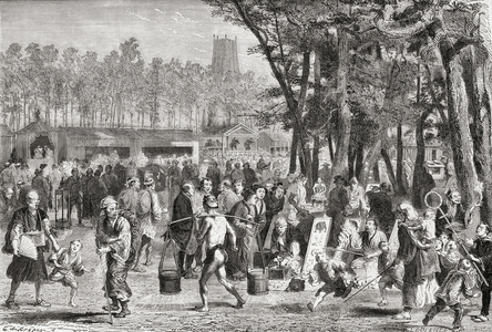 Japanese fair in Yedo, now known as Tokyo, Japan, in the 19th century.