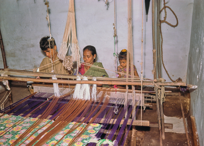 Silk loom, Kanchipuram, Tamil Nadu, South India, 1978 (photo)