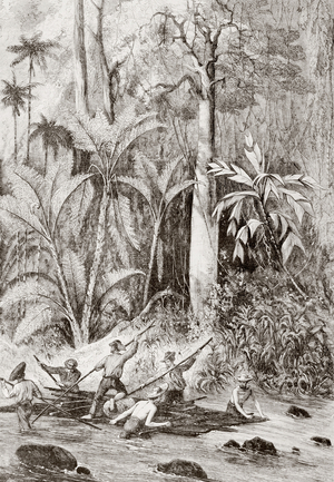 Expedition of 1867 searching for a route through Nicaragua for a trans-oceanic canal, led by Englishman Captain Bedford Pim.