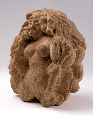 Womans Face and Foliage, 1916 (sandstone)