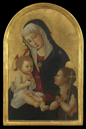 Virgin and Child with a Goldfinch and the Infant Saint John, after 1460 (tempera on panel)
