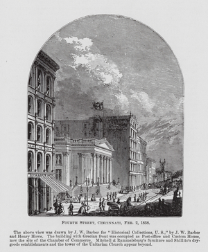 Fourth Street, Cincinnati, 2 February 1858 (engraving)