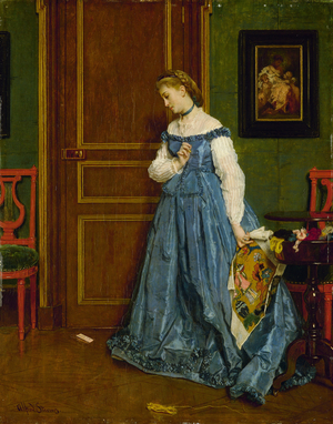 Hesitation, possibly Madame Monteaux, c.1867 (oil on panel)