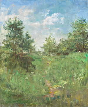 Spring Morning, Greenwich Park, 2009 (oil and tempera on panel)