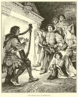 "His hearers sat as if spellbound" (engraving)