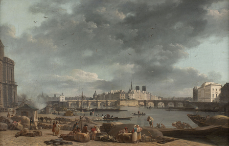 La pointe de l'île de la Cité, vue du port Saint-Nicolas, ca. 1780 (oil on canvas)