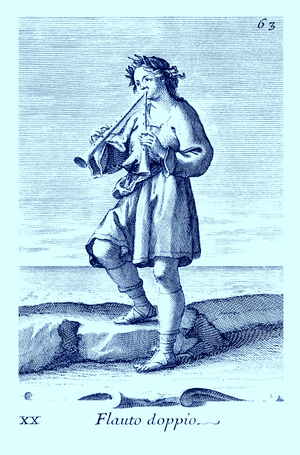 Man playing Double Aulos