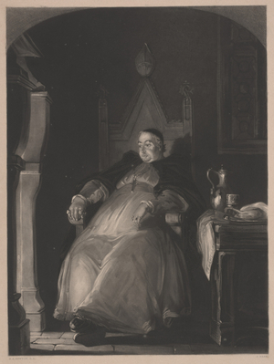 Abbott Boniface, 1836 (mezzotint & soft-ground etching)