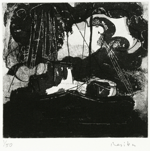 Clouds and Boats III, 1998 (aquatint)