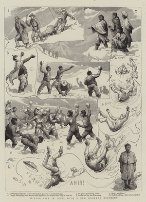 Winter Life in India with a New Goorkha Regiment (engraving)