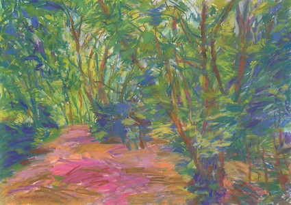 Woodland pathway no 29, 2024 (pastel on paper)