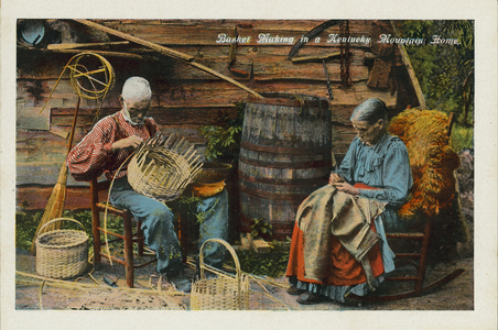 Basket Making in a Kentucky Mountain Home (colour photo)